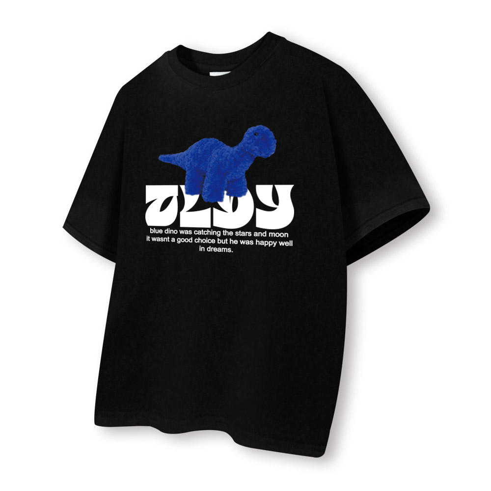 [국내생산/자체제작] 귀여운 공룡 오엘디노 20수 반팔 티셔츠 루즈핏 남여공용 빅사이즈